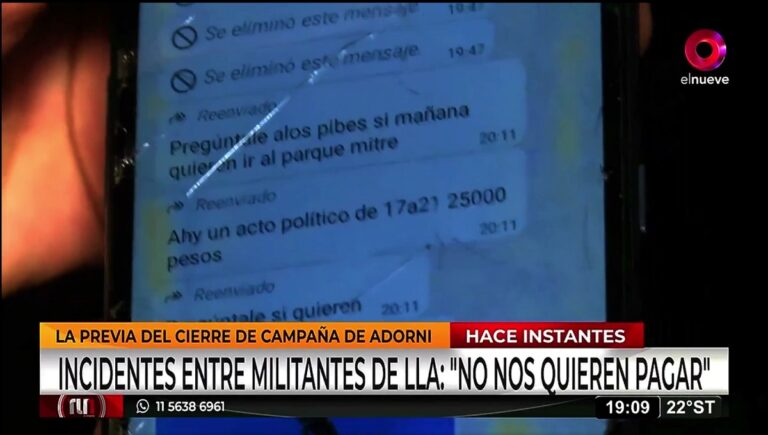 Bien de casta: asistentes al cierre de campaña de Adorni dicen que no les pagaron lo prometido