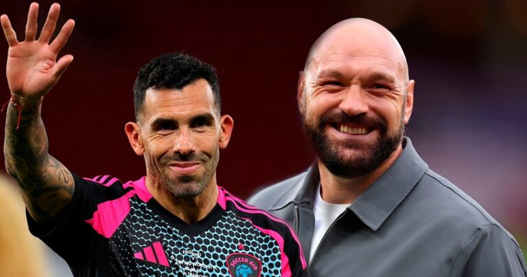 El tremendo elogio de Tyson Fury a Carlos Tevez por sus cuatro goles en un partido a beneficio