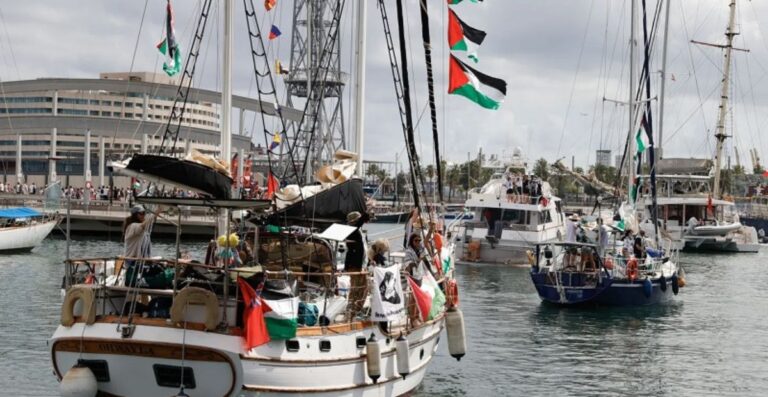 Global Sumud flotilla. El sionismo ataca con un dron a uno de los barcos