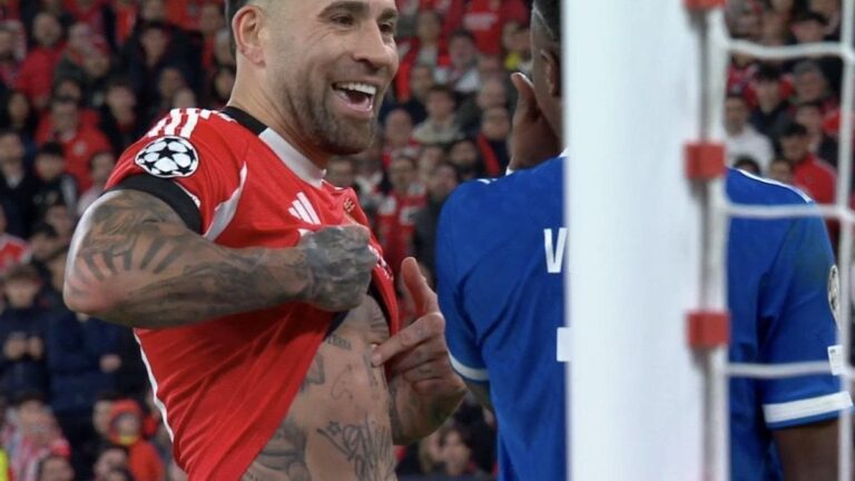 Nicolás Otamendi se cruzó con Vinicius y le mostró el tatuaje de la Copa del Mundo: «Esta no la tenes»