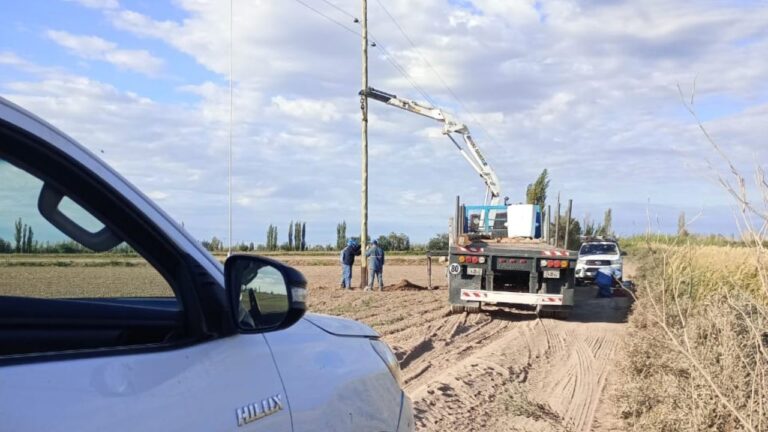Operarios de Edemsa realizando trabajos de mantenimiento en la red eléctrica