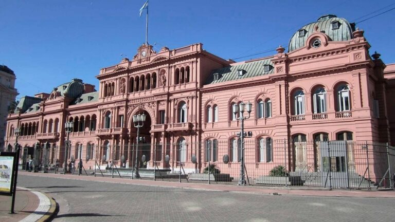 Fachada de la Casa Rosada, sede del Gobierno Nacional en Buenos Aires.