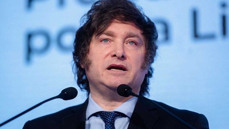 El Presidente Javier Milei durante una entrevista televisiva.