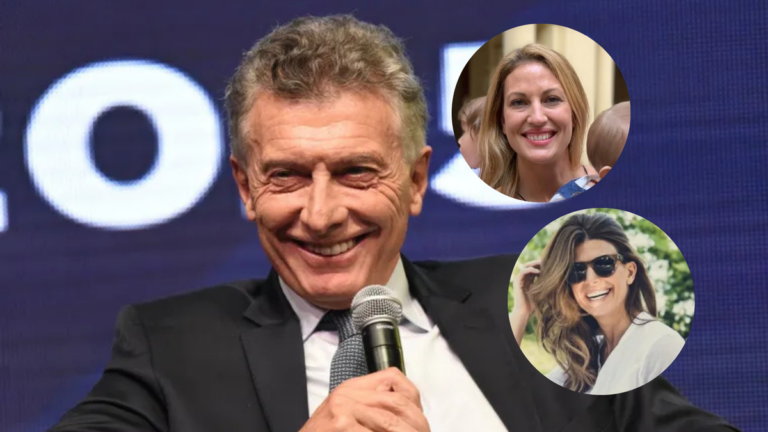 Juliana Awada en su oficina, sentada en su escritorio leyendo catálogos